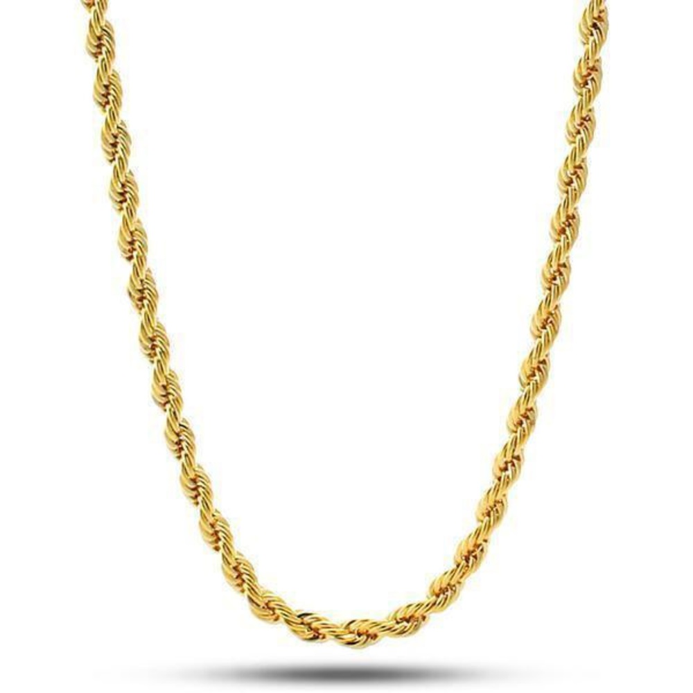 14k Gold Plated Stainless Steel Rope Chain
